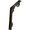 Ekena Millwork Fleur De Lis Wrought Iron Bracket, (Single center brace), Antiqued Brass 1 1/2"W x 7 1/2"D x 10"H BKTM01X07X10SFLABS - alternate 1